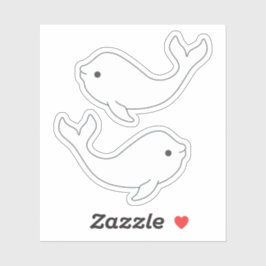 ベルーガホエールビニールステッカー シール