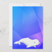 ベルーガホエールブルーとピンク北極海誕生日 招待状 (裏面)
