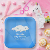 ベルーガホエールブルー白北極海赤ちゃんシャワー ペーパープレート (パーティー)
