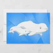 ベルーガホエールブルー白北極海赤ちゃんシャワー 招待状 (裏面)