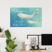 ベルーガホエールママとカーフレベビーシャワーへようこそ ポスター (ホームオフィス)