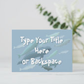 ベルーガホエール招待状パーソナライズされたホエールRSVP 招待状 (スタンド正面)