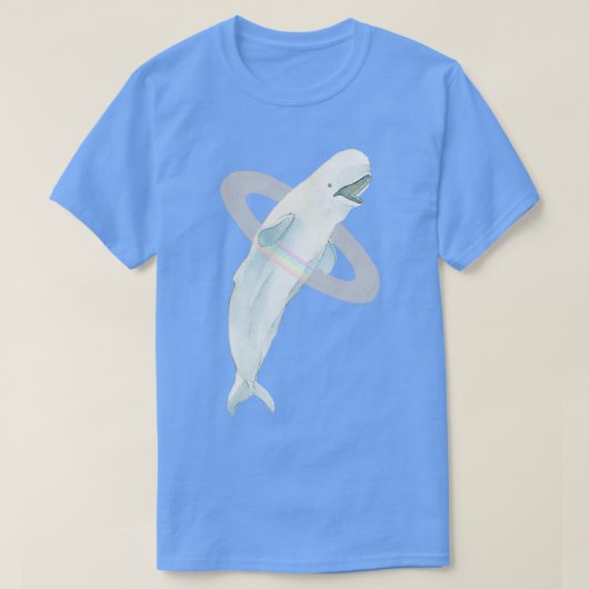 ベルーガレインボークジラ Tシャツ (デザイン正面)