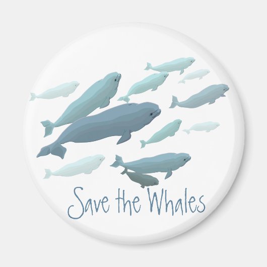 ベルーガ冷蔵庫用マグネットカスタムベルーガホエールマグネット マグネット (正面)