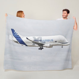 ベルーガ飛行機 フリースブランケット