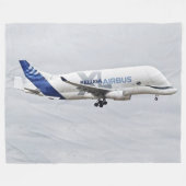 ベルーガ飛行機 フリースブランケット (正面(横))