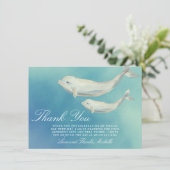 ベルーガ鯨ママと子牛の赤ちゃんシャワー サンキューカード (スタンド正面)