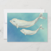 ベルーガ鯨ママと子牛の赤ちゃんシャワー サンキューカード (裏面)