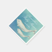 ベルーガ鯨ママと子牛の赤ちゃんシャワー スタンダードカクテルナプキン (角)
