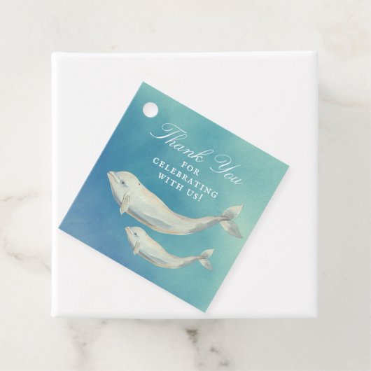 ベルーガ鯨ママと子牛の赤ちゃんシャワー フェイバータグ (インサイチュ)