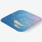 ベルーガ鯨ママと子牛の赤ちゃんシャワー ペーパープレート (傾斜あり)