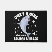 ベルーガ・クジラが大好きな女の子だ ドアマット (正面)