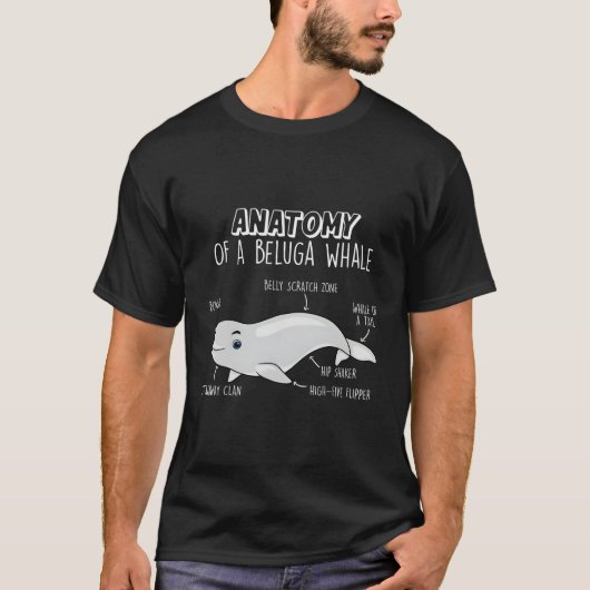 ベルーガ・クジラの解剖学 Tシャツ (正面)