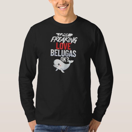 ベルーガ・ホエールベビーアニマルラグラン Tシャツ (正面)
