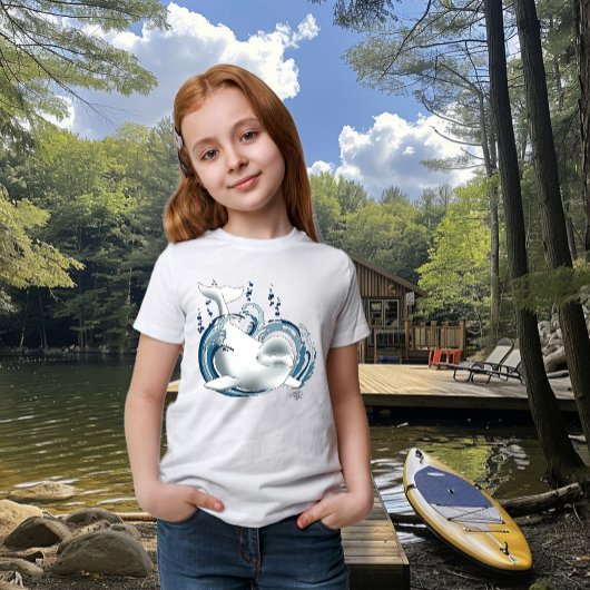 ベルーガ・ホエール・ブルー Tシャツ