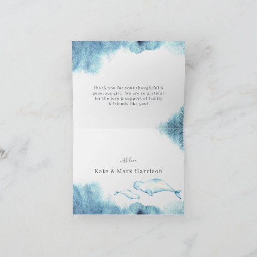 ベルーガ |海ベビーシャワーありがとう サンキューカード (内部)