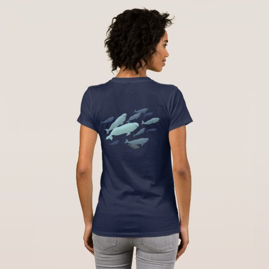 ベルーガTシャツクジラユニセックスアートシャツ Tシャツ (裏面フル)