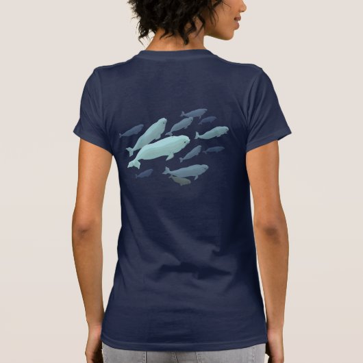 ベルーガTシャツクジラユニセックスアートシャツ Tシャツ (裏面)