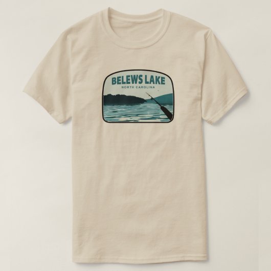 ベルーズレイクノースカロライナ魚釣りロッド Tシャツ (デザイン正面)