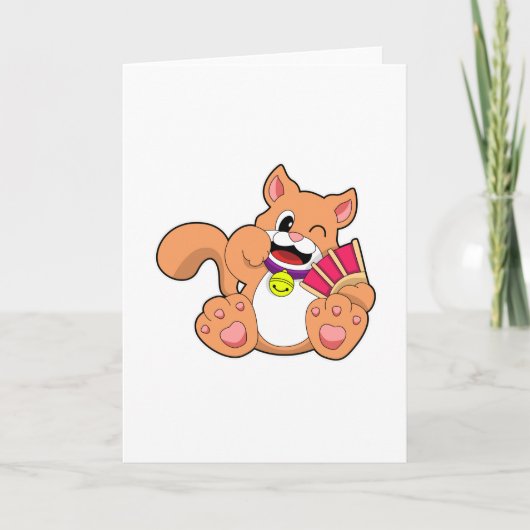 ベル付きの猫 カード (正面)