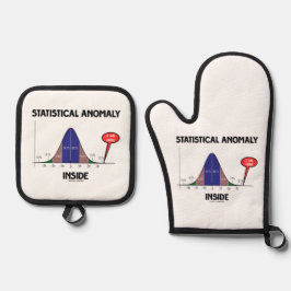 ベル曲線内部の統計異常ここにいる 鍋つかみ&鍋敷きセット