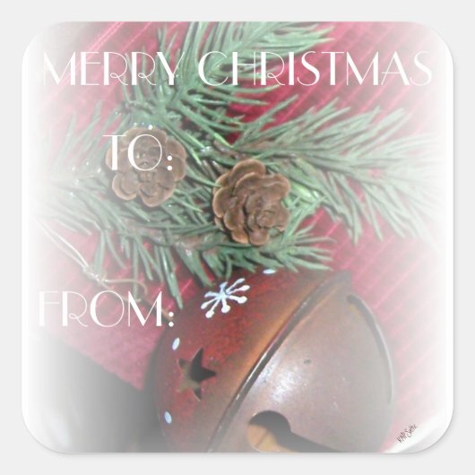 ベル素朴ギフトラベル スクエアシール (正面)