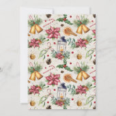 ベル素朴リース樺の木ウォーターカラーフローラホリデイ シーズンカード (裏面)