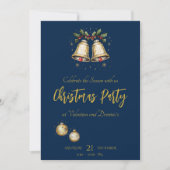 ベル魅力的付きエレガントのクリスマスパーティー 招待状 (正面)