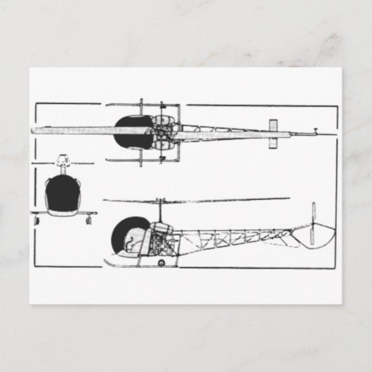 ベル47ヘリコプター ポストカード (正面)