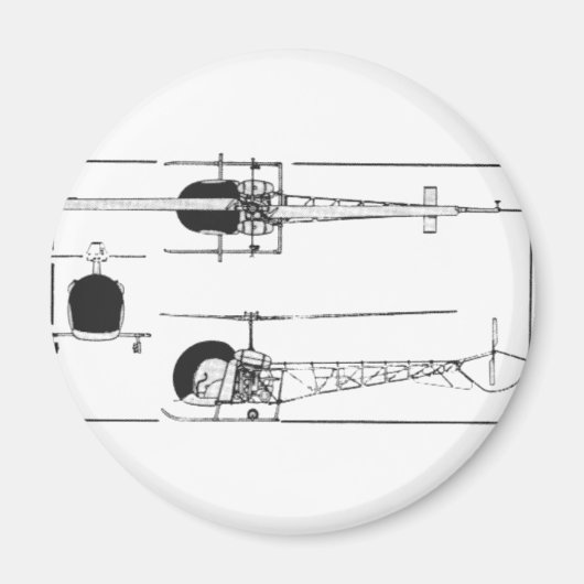 ベル47ヘリコプター マグネット (正面)