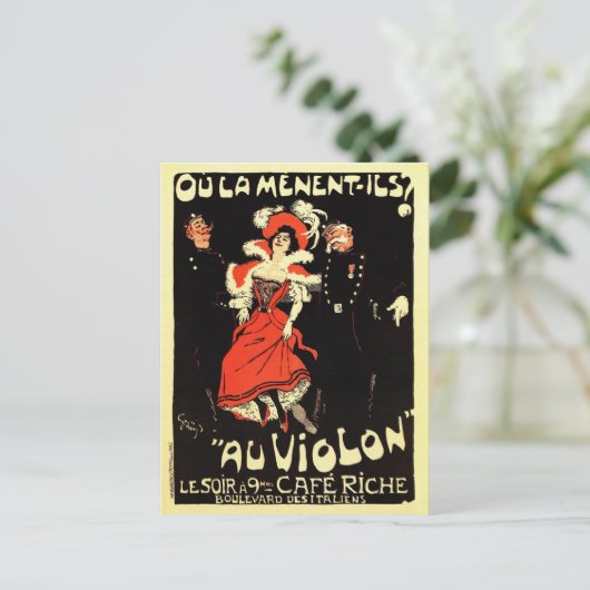 ベル・エポック時代のフランスの古いナイトクラブの広告 ポストカード (スタンド正面)