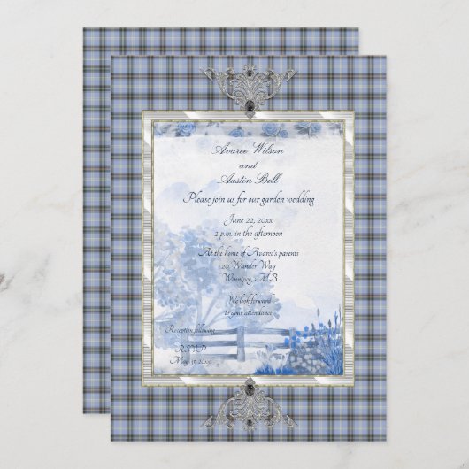 ベル・オブ・縁どタータンチェック 招待状 (正面/裏面)