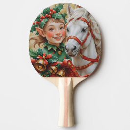 ベル・ホリーと馬のクリスマスエルフ 卓球ラケット