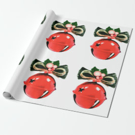 ベル、ホリー、及び弓のラッピング紙 ラッピングペーパー