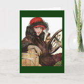 ベル、ヴィンテージレディークリスマスショッピング シーズンカード (正面)