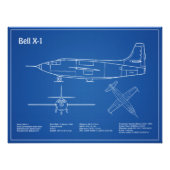 ベルX-1 – 飛行機の設計図の計画AD フォトプリント            (正面)