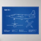 ベルX-1 – 飛行機の設計図の計画AD ポスター (正面)