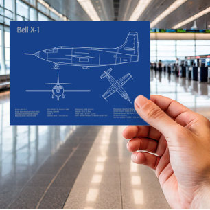 ベルX-1 – 飛行機の設計図の計画AD ポストカード