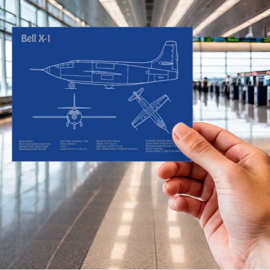 ベルX-1 – 飛行機の設計図の計画AD ポストカード