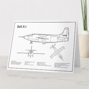 ベルX-1 – 飛行機の設計図の計画BD サンキューカード