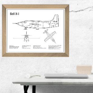 ベルX-1 – 飛行機の設計図の計画BD フォトプリント