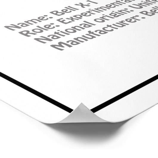 ベルX-1 – 飛行機の設計図の計画BD ポスター (角)