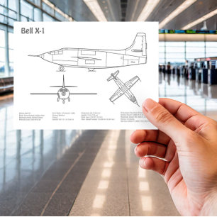 ベルX-1 – 飛行機の設計図の計画BD ポストカード