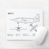 ベルX-1 – 飛行機の設計図の計画BD マウスパッド (マウス)