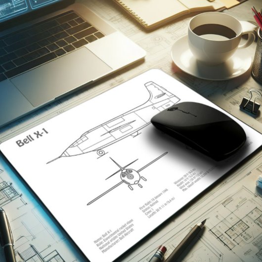 ベルX-1 – 飛行機の設計図の計画BD マウスパッド