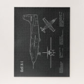 ベルX-1 – 飛行機の設計図の計画PD ジグソーパズル (縦)