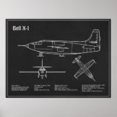 ベルX-1 – 飛行機の設計図の計画PD ポスター (正面)