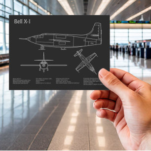 ベルX-1 – 飛行機の設計図の計画PD ポストカード
