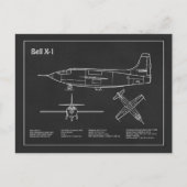ベルX-1 – 飛行機の設計図の計画PD ポストカード (正面)