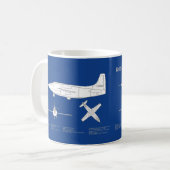 ベルX-1 – 飛行機の設計図プランABD コーヒーマグカップ (正面左)